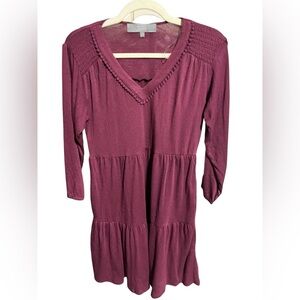 #2955 NWT BERKLEY JENSEN Gauze Mini Dress Women's Burgundy